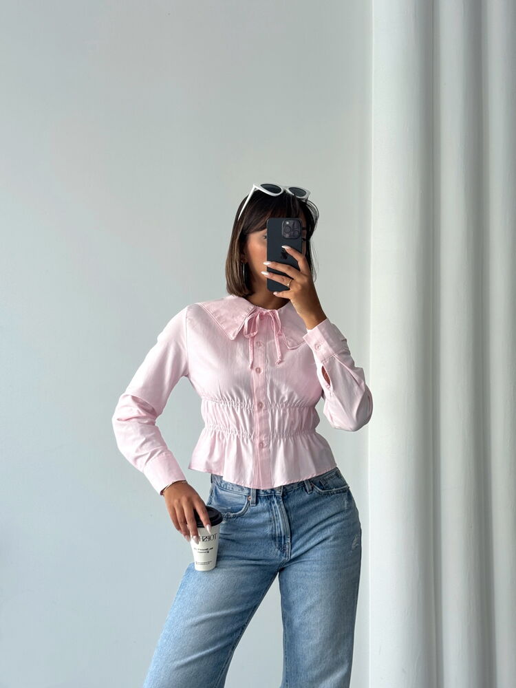Blouse Elegant Fitted Round Neck Long Sleeve