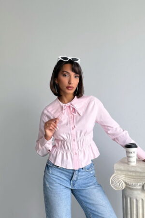 Blouse Elegant Fitted Round Neck Long Sleeve - Brand: Topshow - Women & Kids, Baby Clothes Wholesale - Globality Store
