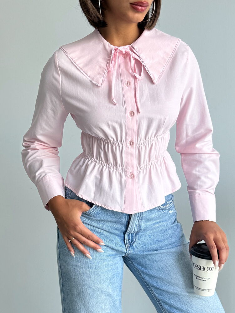 Blouse Elegant Fitted Round Neck Long Sleeve