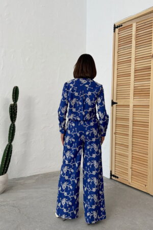 Blue Floral Palazzo Set With Slant Pocket - Brand: Topshow - Women & Kids, Baby Clothes Wholesale - Globality Store
