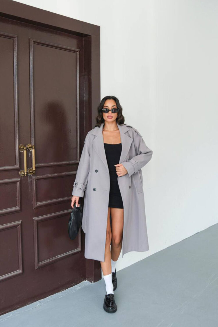 Oversized Notched Collar Coat