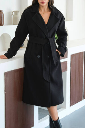 Elegant Double-Breasted Coat - Brand: Mode Roy - Women & Kids, Baby Clothes Wholesale - Globality Store