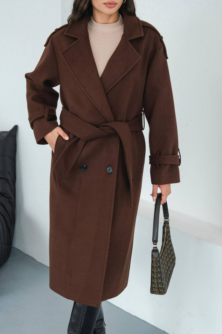 Double-Breasted Oversized Wrapover Coat - Brand: Mode Roy - Women & Kids, Baby Clothes Wholesale - Globality Store