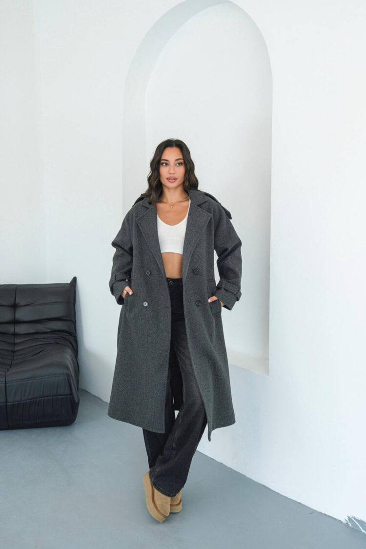 Shoulder Detailed Cashmere Coat