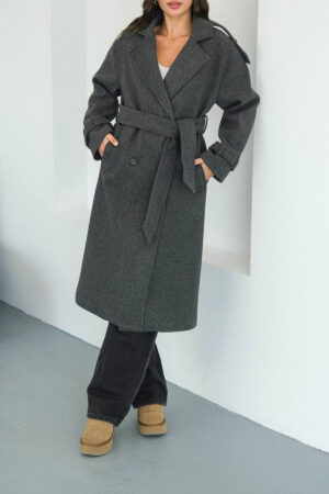 Shoulder Detailed Cashmere Coat - Brand: Mode Roy - Women & Kids, Baby Clothes Wholesale - Globality Store