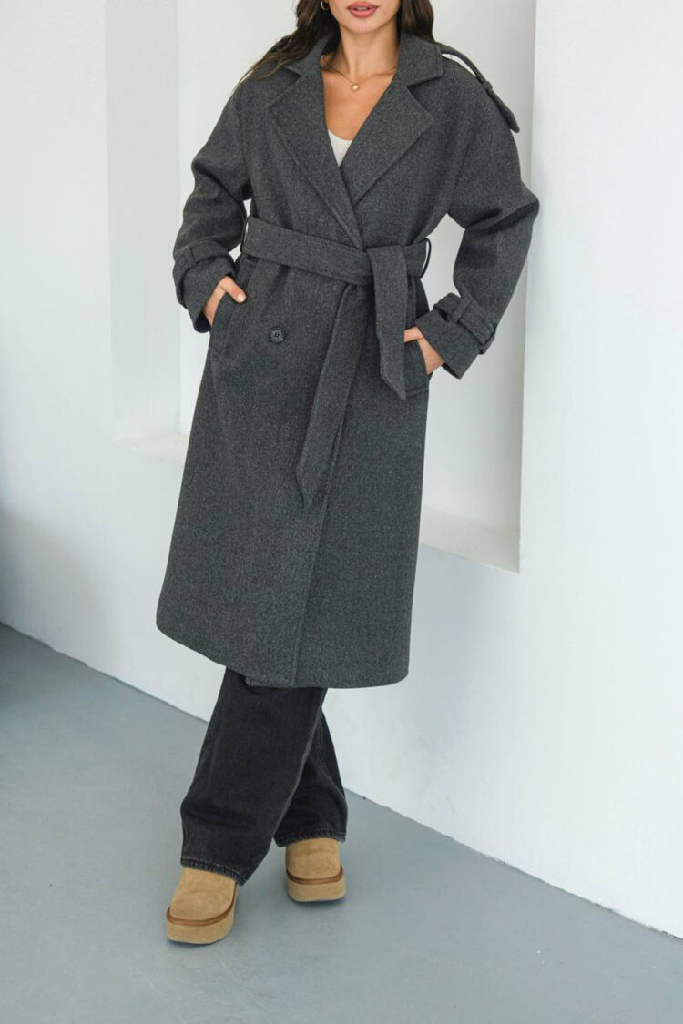 Shoulder Detailed Cashmere Coat - Brand: Mode Roy - Women & Kids, Baby Clothes Wholesale - Globality Store