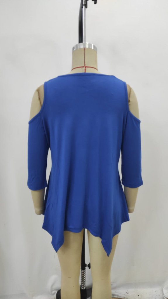 Blue Casual Sexy Blouse