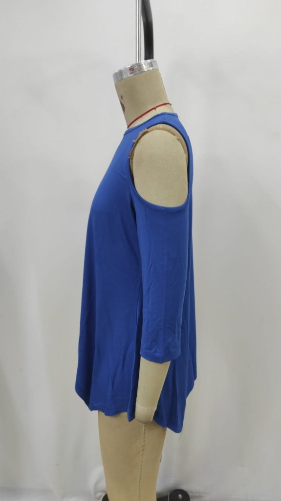 Blue Casual Sexy Blouse