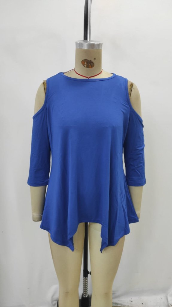 Blue Casual Sexy Blouse