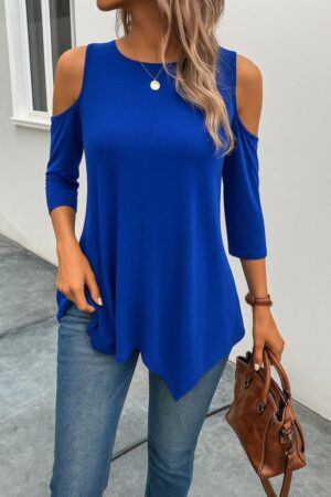 Blue Casual Sexy Blouse - Brand: Janes - Women & Kids, Baby Clothes Wholesale - Globality Store
