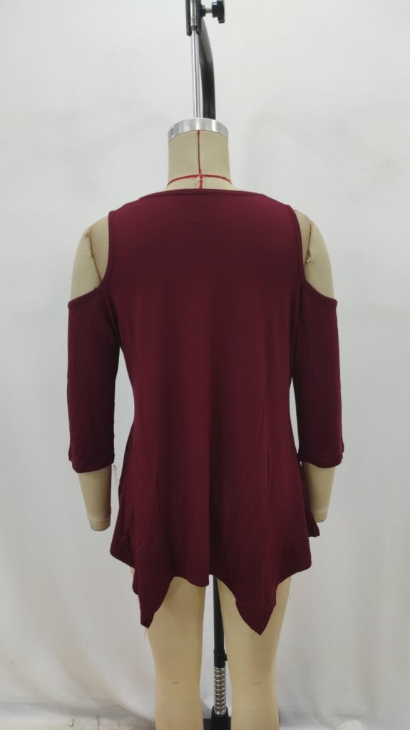 Blouse With 3/4 Straight Sleeves