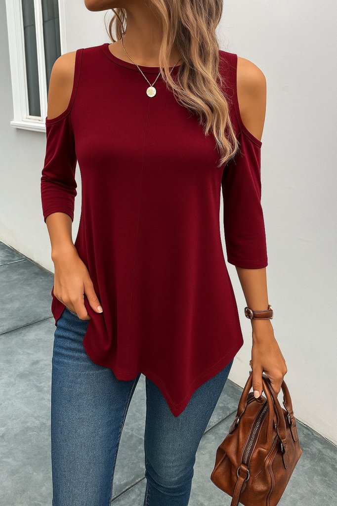 Blouse With 3/4 Straight Sleeves - Brand: Janes - Women & Kids, Baby Clothes Wholesale - Globality Store