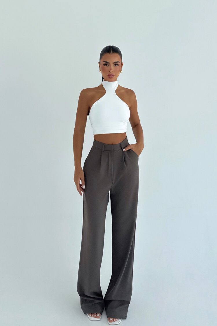 Gray High-Waisted Trousers - Brand: EYYO ATELIER - Women & Kids, Baby Clothes Wholesale - Globality Store