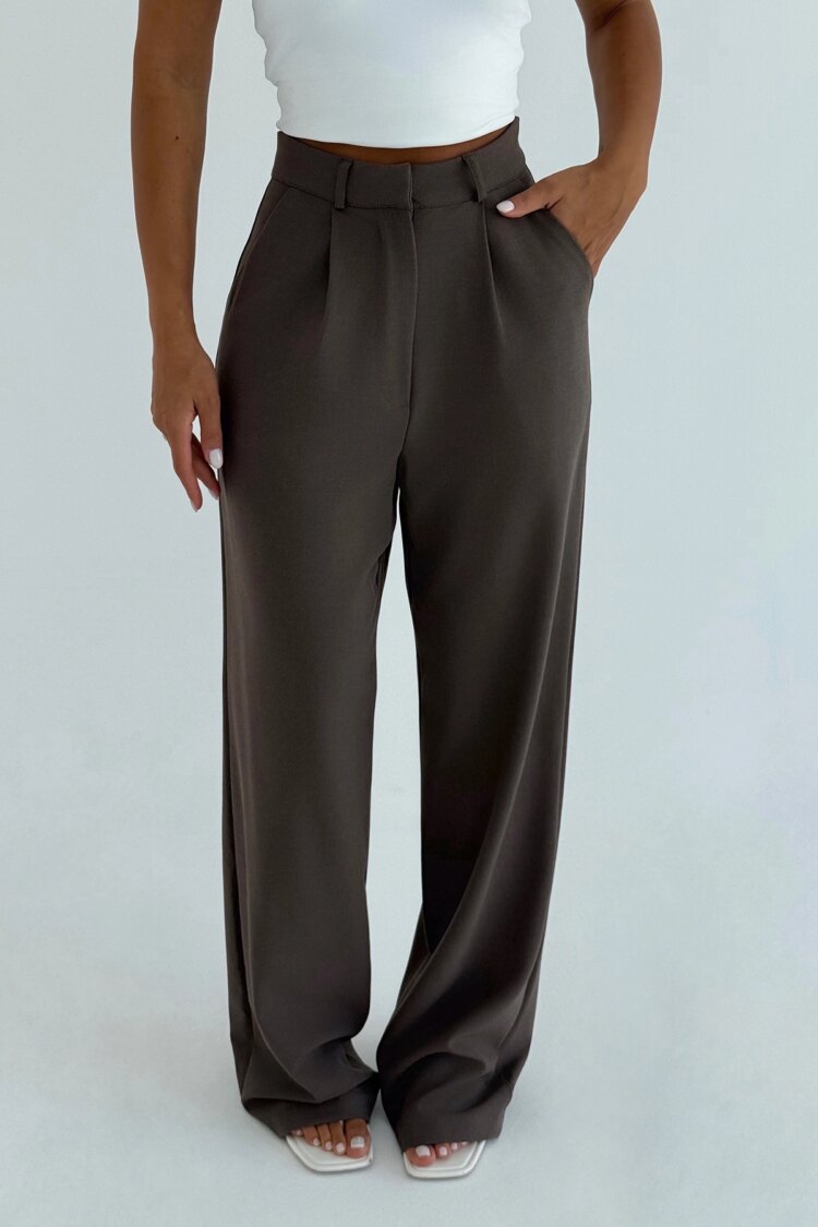 Gray High-Waisted Trousers