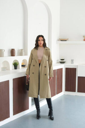 Beige Trenchcoat - Elegant Single-Breasted Classic - Brand: Mode Roy - Women & Kids, Baby Clothes Wholesale - Globality Store