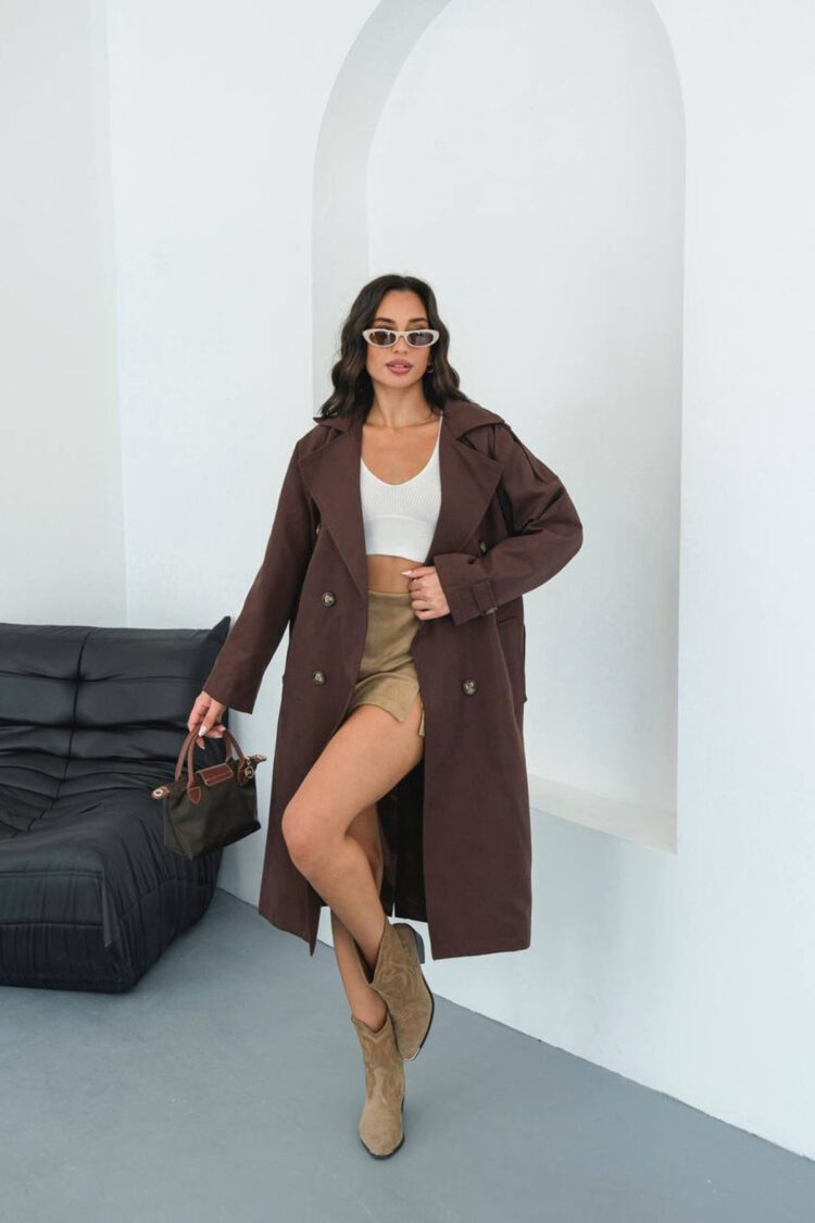Trenchcoat Single-Breasted With Notched Collar - Brand: Mode Roy - Women & Kids, Baby Clothes Wholesale - Globality Store