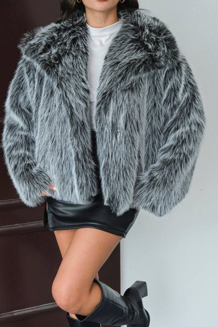 Black Retro Glam Elegant Oversized Fur Coat - Brand: Mode Roy - Women & Kids, Baby Clothes Wholesale - Globality Store