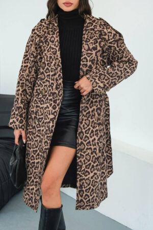 Trenchcoat With Animal PrintSingle-Breasted Buttoned Closure - Brand: Mode Roy - Women & Kids, Baby Clothes Wholesale - Globality Store