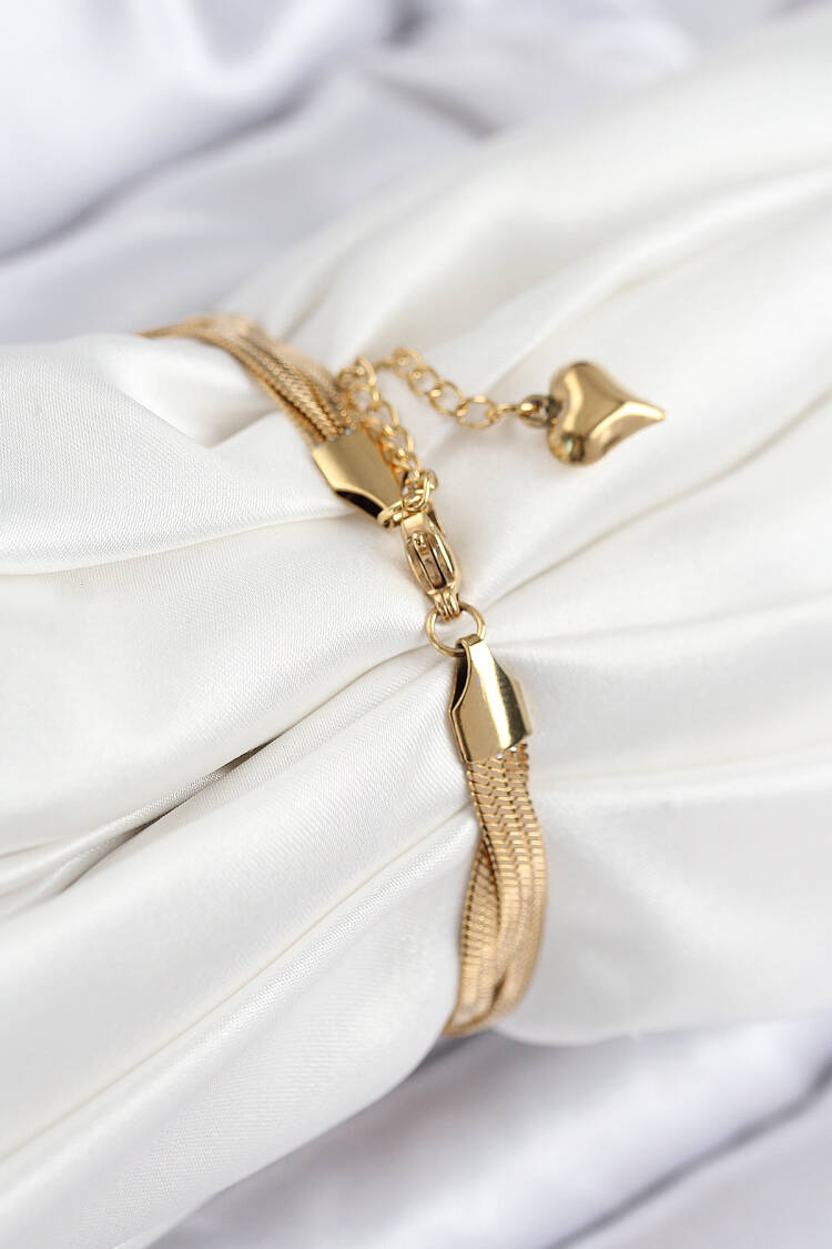 316l Steel Mesh Italian Chain Model Gold Color Women Bracelet