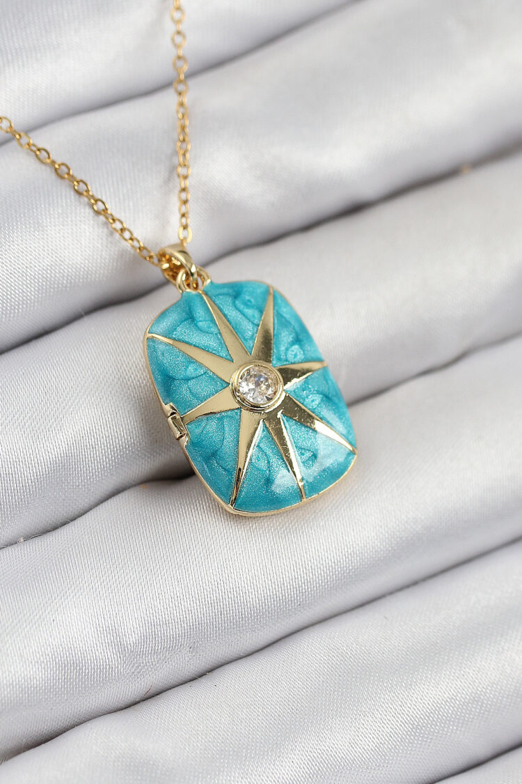 316l Steel Zircon Stone Openable Cap Polar Star Model Gold Color Women Necklace - Brand: Ebijuteri - Women & Kids, Baby Clothes Wholesale - Globality Store