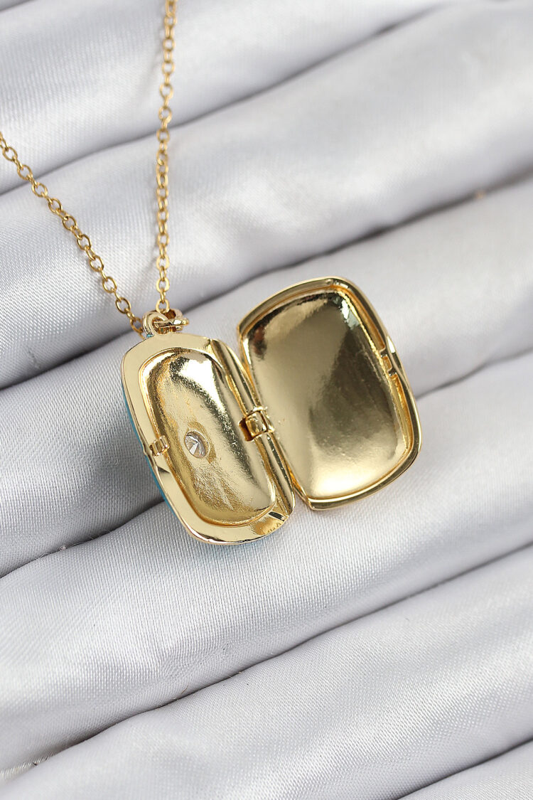 316l Steel Zircon Stone Openable Cap Polar Star Model Gold Color Women Necklace