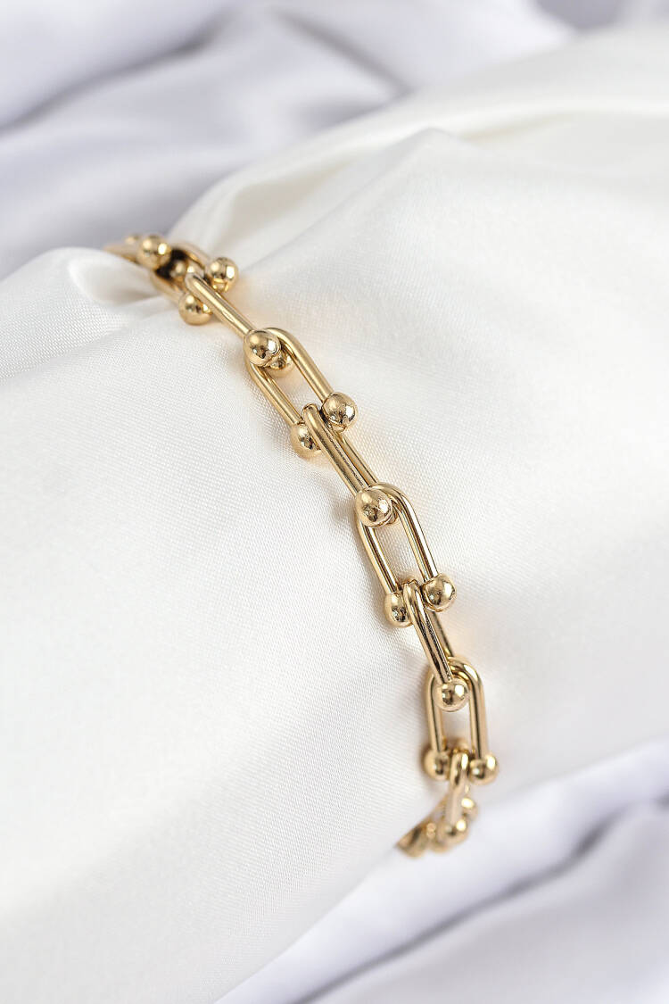 316l Steel Tifany Chain Model Gold Color Women Bracelet - Brand: Ebijuteri - Women & Kids, Baby Clothes Wholesale - Globality Store