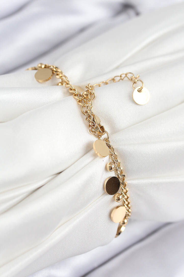 316l Steel Sequined Sequin Model Gold Color Women Bracelet