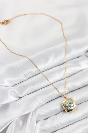 316l Steel Zircon Stone Openable Cap Eye Model Gold Color Women Necklace - Brand: Ebijuteri - Women & Kids, Baby Clothes Wholesale - Globality Store