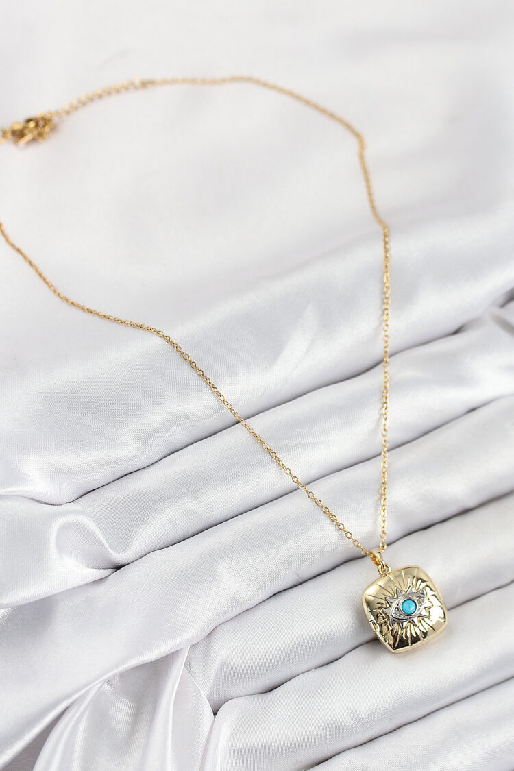 316l Steel Zircon Stone Openable Cap Eye Model Gold Color Women Necklace
