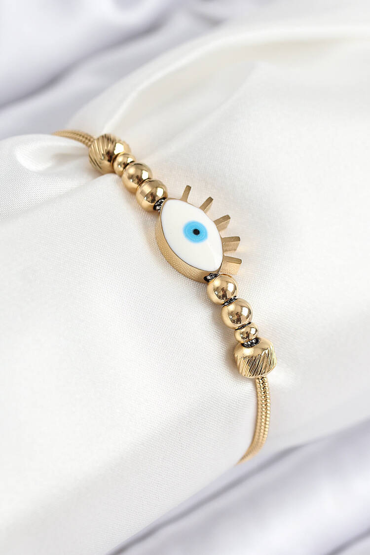 316l Steel Eye Charm Model Gold Color Women Bracelet - Brand: Ebijuteri - Women & Kids, Baby Clothes Wholesale - Globality Store
