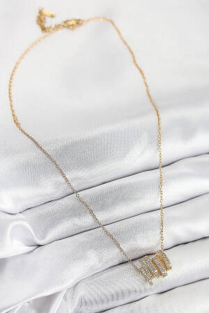 316l Steel Zircon Stone Spiral Model Gold Color Women Necklace - Brand: Ebijuteri - Women & Kids, Baby Clothes Wholesale - Globality Store