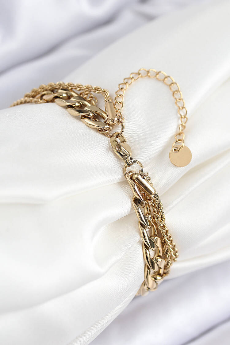 316l Steel Multiple Appearance Snap Ring Model Gold Color Women Bracelet