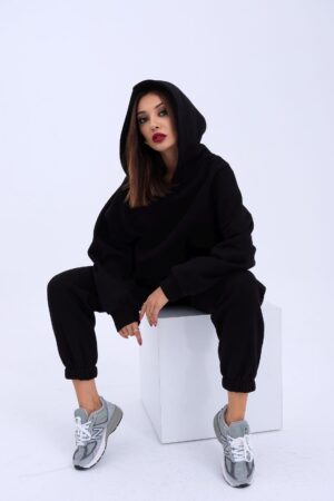 Black Tracksuit With Balloon Jogger Pants - Brand: Fame - Women & Kids, Baby Clothes Wholesale - Globality Store