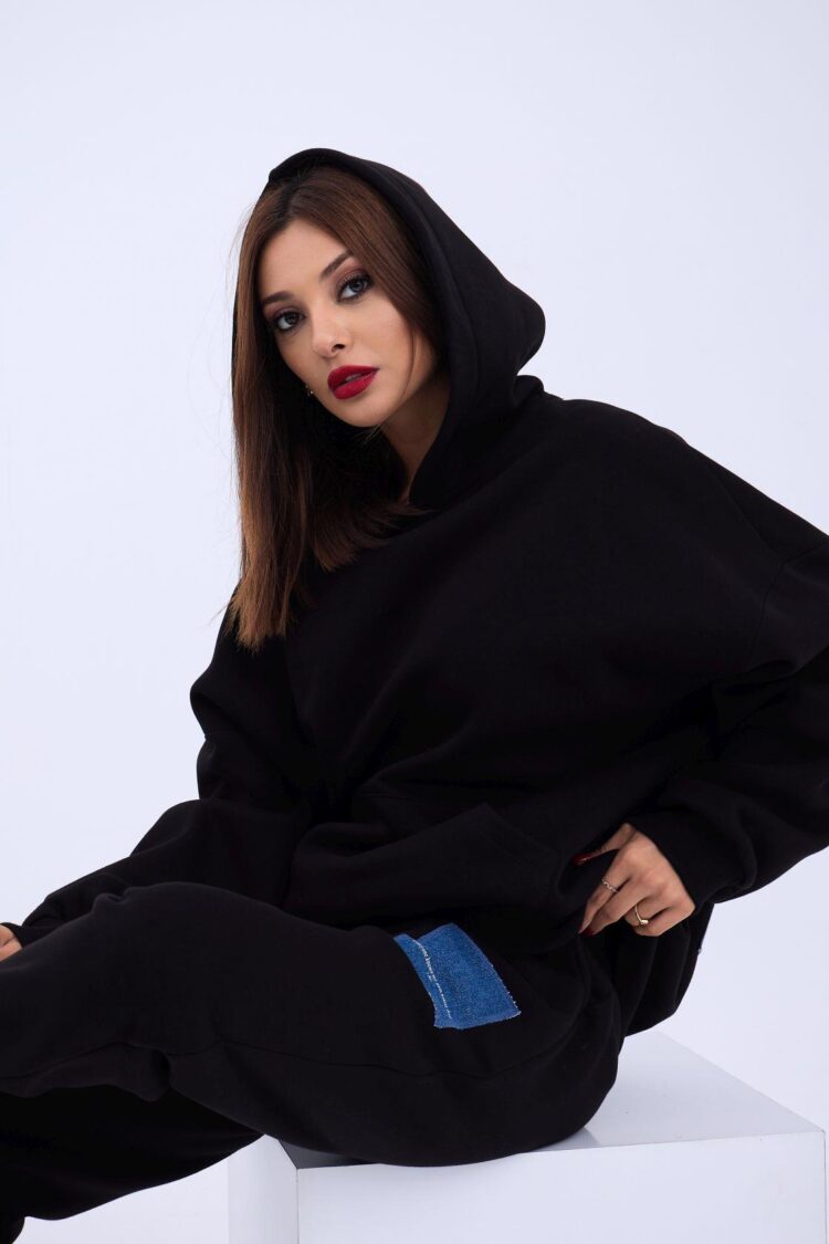Black Tracksuit With Balloon Jogger Pants