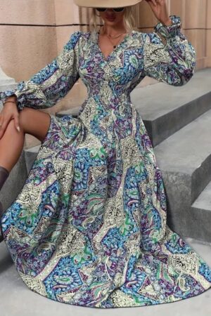 Blue Boho Elegant Wrap Dress - Brand: Janes - Women & Kids, Baby Clothes Wholesale - Globality Store