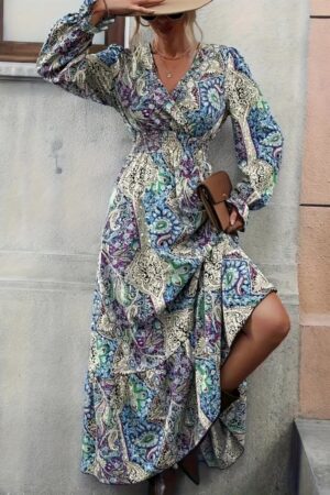 Blue Boho Elegant Wrap Dress - Brand: Janes - Women & Kids, Baby Clothes Wholesale - Globality Store