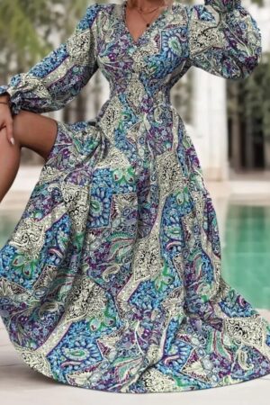 Blue Boho Elegant Wrap Dress - Brand: Janes - Women & Kids, Baby Clothes Wholesale - Globality Store