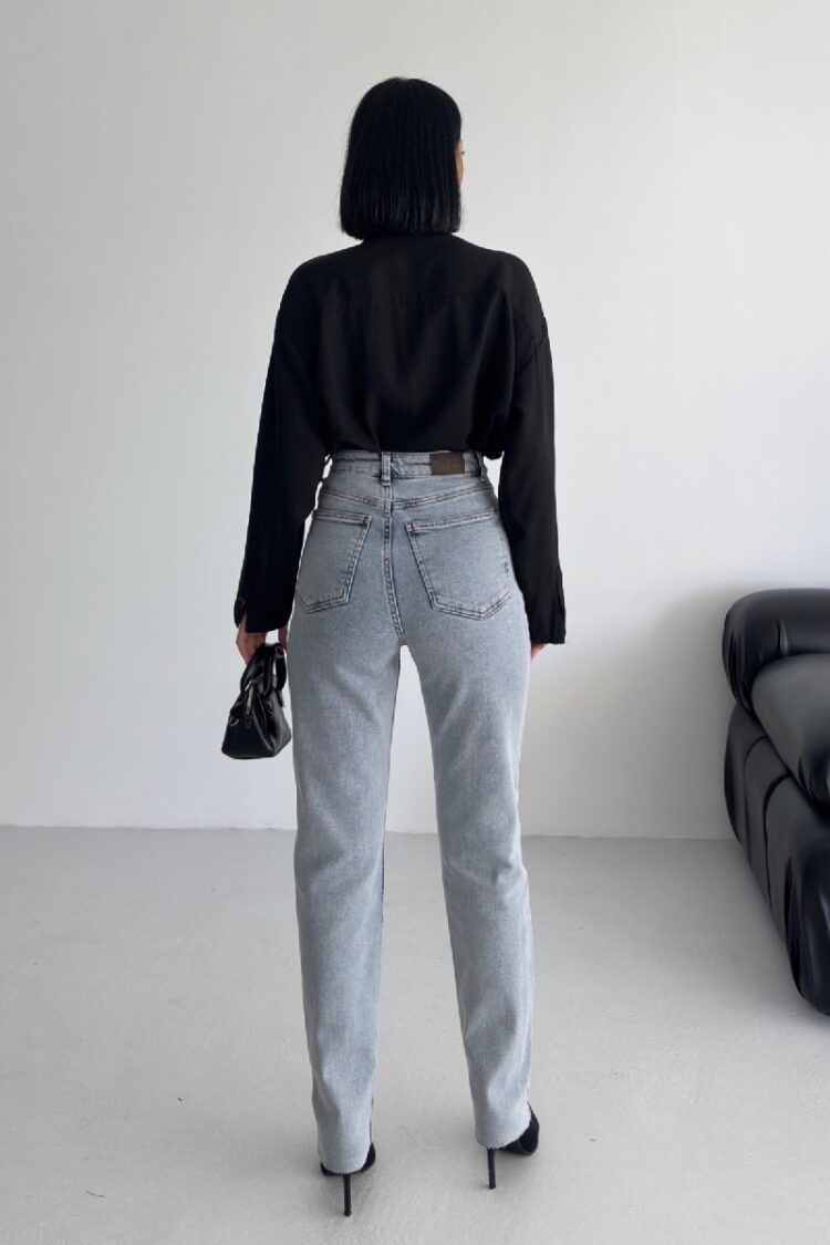 Mom Jeans High Waist Straight Leg Buttoned