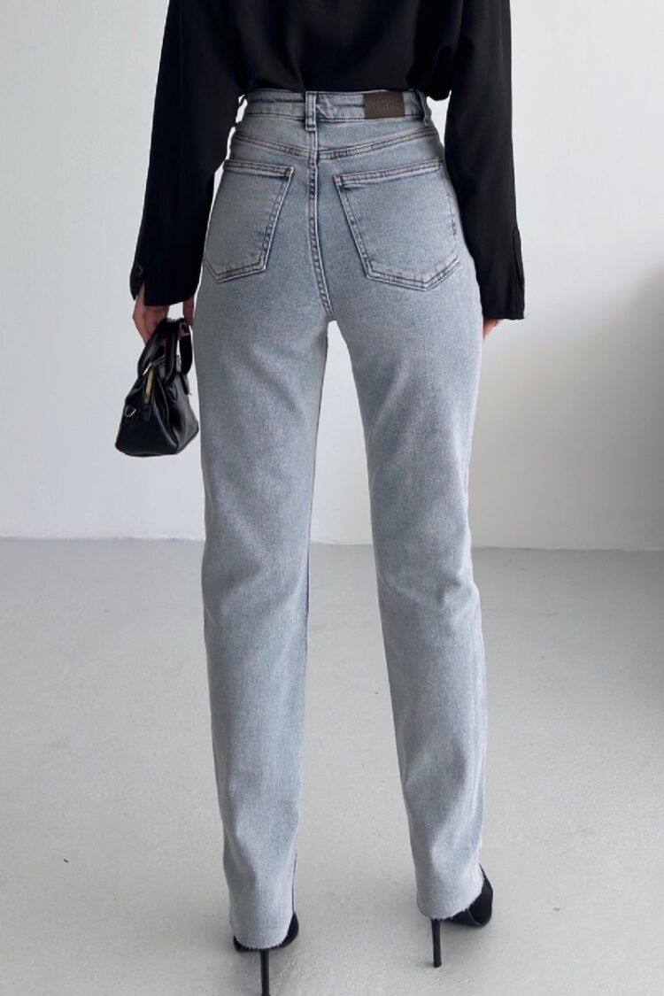 Mom Jeans High Waist Straight Leg Buttoned