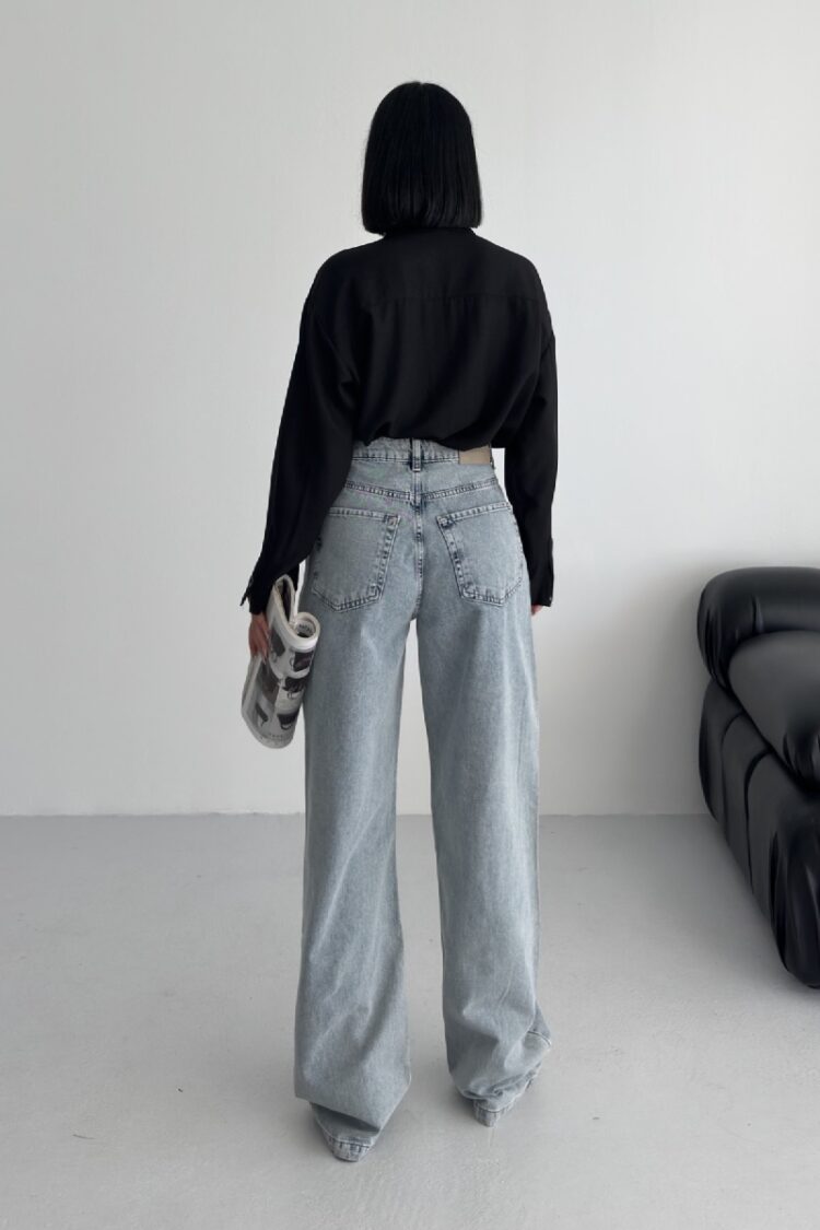 Mom Jeans High Waist Wide Leg Buttoned