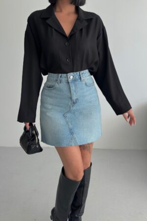 A-Line Mini Skirt With High Waist And Buttoned Closure - Brand: XLove - Women & Kids, Baby Clothes Wholesale - Globality Store