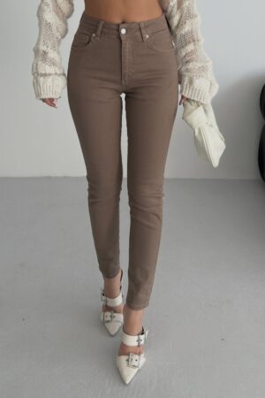 Brown High Waist Mom Skinny Leg Jeans - Brand: XLove - Women & Kids, Baby Clothes Wholesale - Globality Store