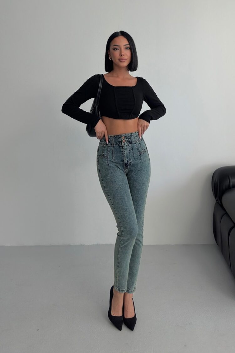 Mom Jeans High Waist Skinny Leg