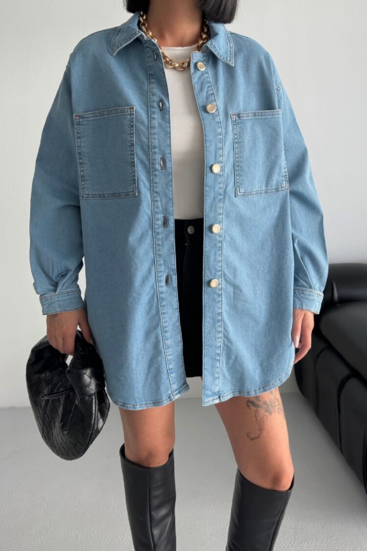 Casual Oversized Buttoned Shirt Long Sleeve - Brand: XLove - Women & Kids, Baby Clothes Wholesale - Globality Store