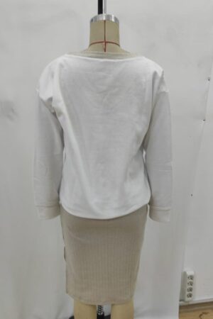 White Set With Oversized Fit And Midi Pencil Skirt - Brand: Janes - Women & Kids, Baby Clothes Wholesale - Globality Store