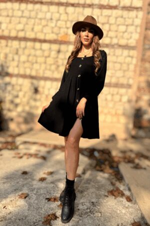 Fit And Flare Dress With Square Neck - Brand: Janes - Women & Kids, Baby Clothes Wholesale - Globality Store