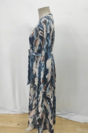 Elegant Beige Wrap Dress With Marble Pattern - Brand: Janes - Women & Kids, Baby Clothes Wholesale - Globality Store