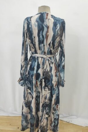 Elegant Beige Wrap Dress With Marble Pattern - Brand: Janes - Women & Kids, Baby Clothes Wholesale - Globality Store