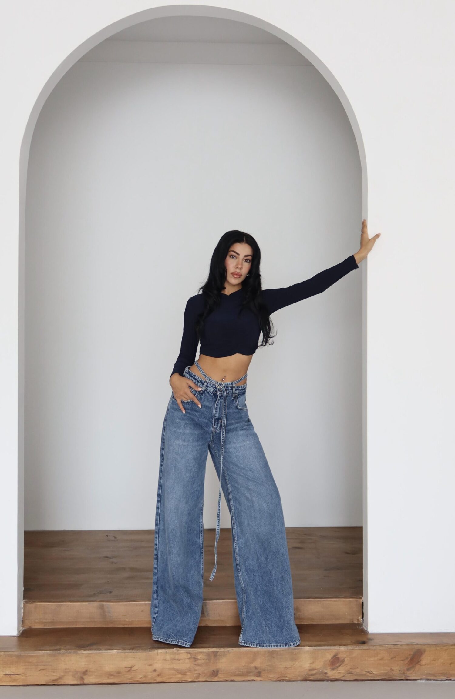 Blue Retro Casual Wide Leg Palazzo Jeans - Brand: LACARINO - Women & Kids, Baby Clothes Wholesale - Globality Store