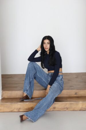Blue Retro Casual Wide Leg Palazzo Jeans - Brand: LACARINO - Women & Kids, Baby Clothes Wholesale - Globality Store